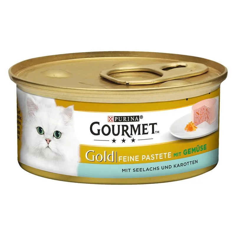 Gourmet Gold Mousse e Paté 12 x 85 g Umido per gatto (Paté: Merluzzo e Carote)
