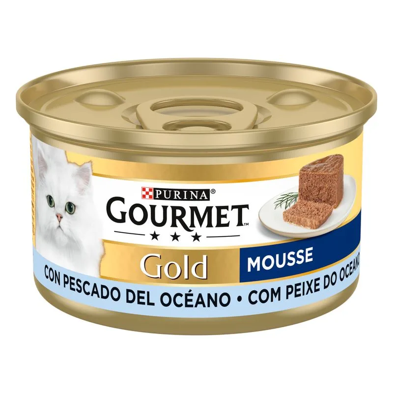 Gourmet Gold Mousse e Paté 24 x 85 g Umido per gatto (Mousse: Pesce dell'Oceano)