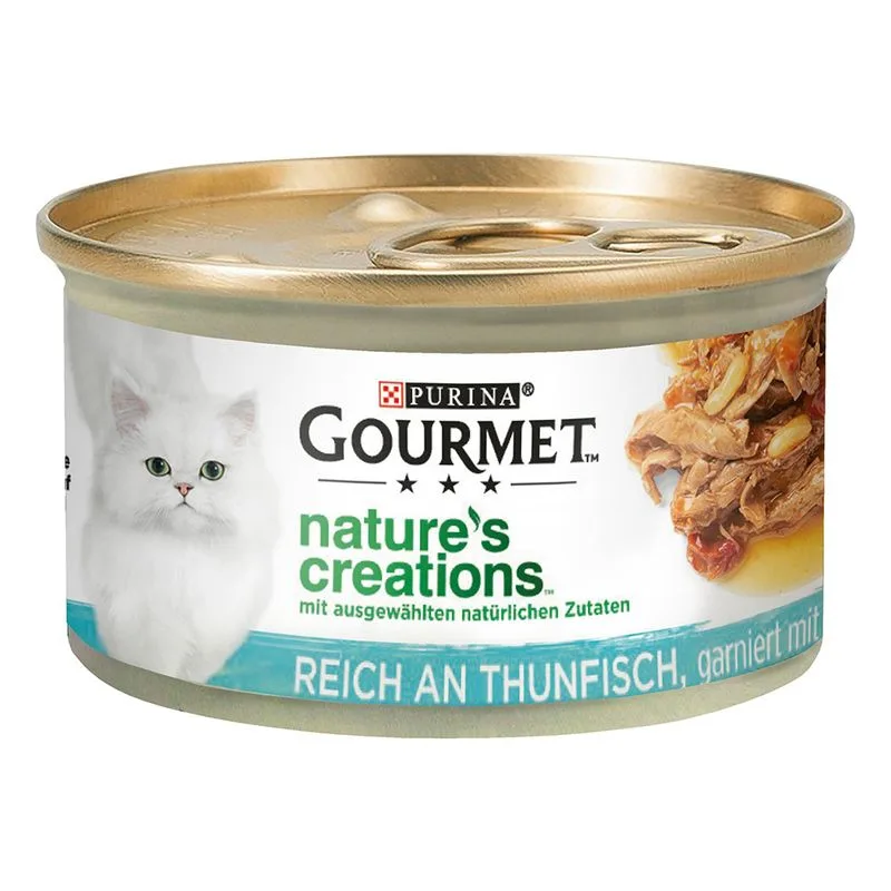 Gourmet Nature's Creations 12 x 85 g Alimento umido per gatti (Tonno con Pomodori & Riso)