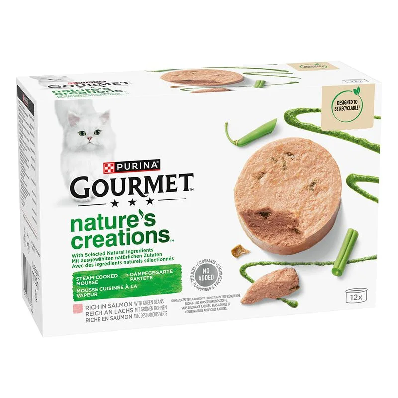 Gourmet Nature's Creations Paté 12 x 85 g umido gatti (Salmone & Fagiolini)