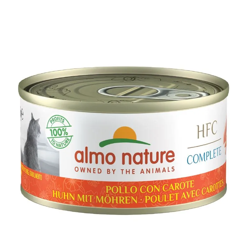 Almo Nature HFC Complete 12 x 70 g Alimento umido per gatto (Pollo con Carote)