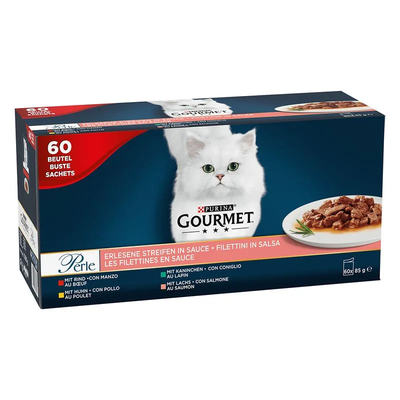 Gourmet Perle Pacco misto 60 x 85 g (Filettini in salsa)