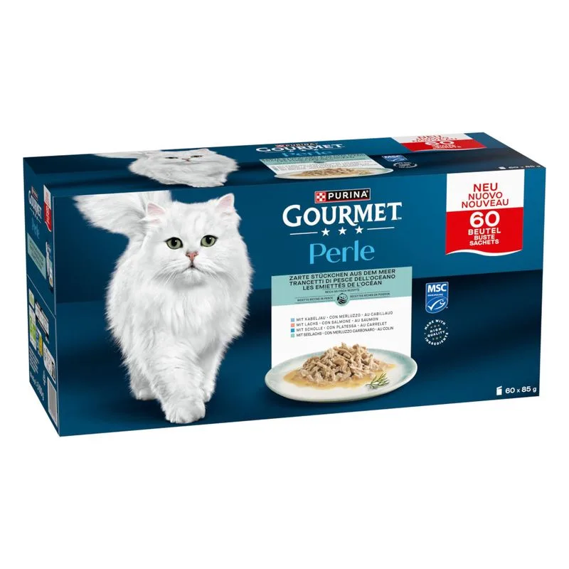 Gourmet Perle Pacco misto 60 x 85 g (Trancetti di pesce dell'oceano)
