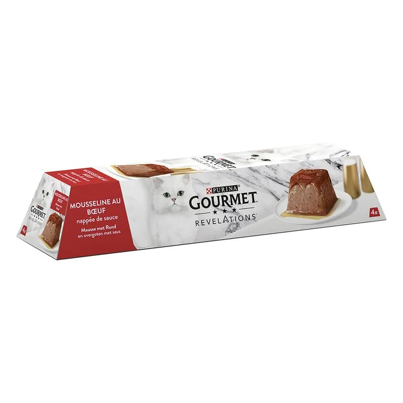 Gourmet Revelations Mousse 4 x 57 g Alimento umido per gatti (Manzo)