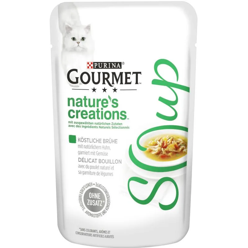 Gourmet Soup  64 x 40 g Alimento umido per gatti (Pollo & Verdure)