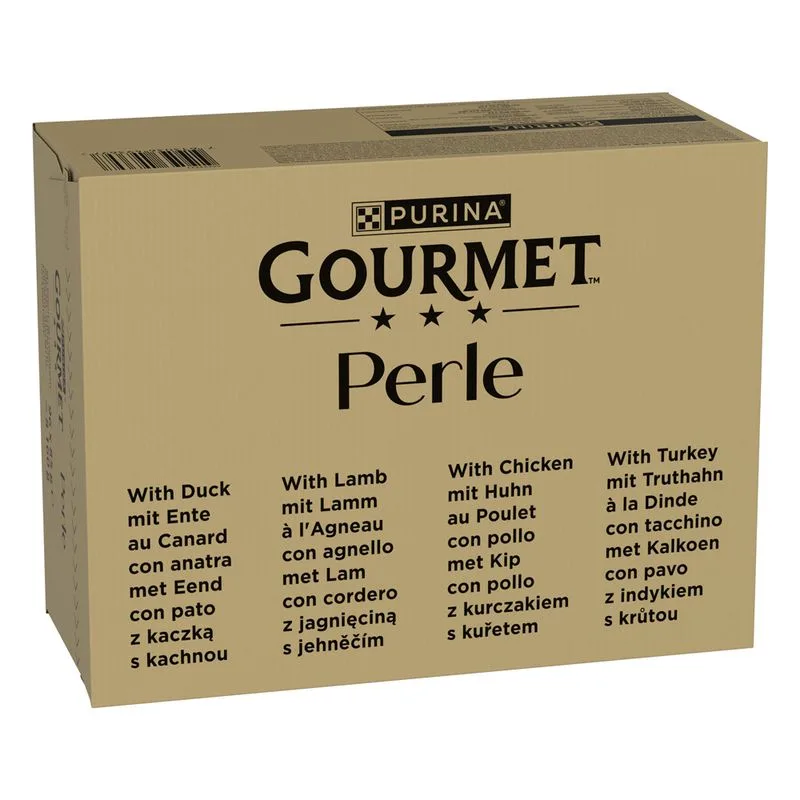 Megapack risparmio! Gourmet Perle 96 x 85 g (Anatra, Agnello, Pollo, Tacchino in Salsa)