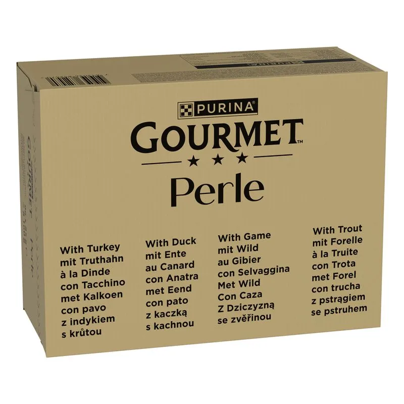 Megapack risparmio! Gourmet Perle 96 x 85 g (Trota, Tacchino, Anatra, Selvaggina in Gelatina)