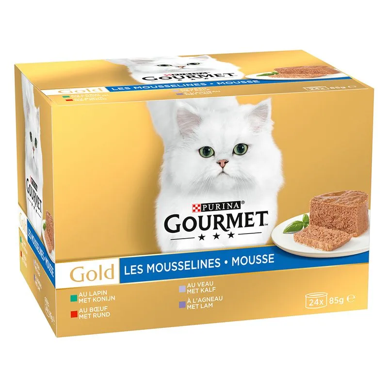 Prezzo speciale! 48 x 85 g Gourmet Gold Mousse Mix di Carne