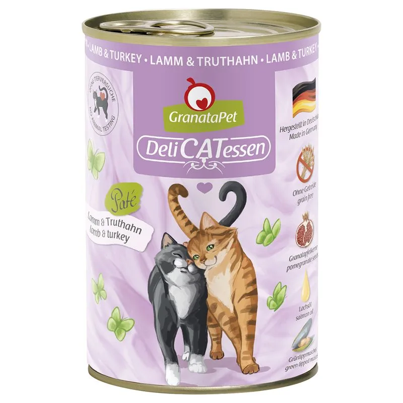 GranataPet DeliCatessen 24 x 400 g Umido per gatto (Agnello & Tacchino)