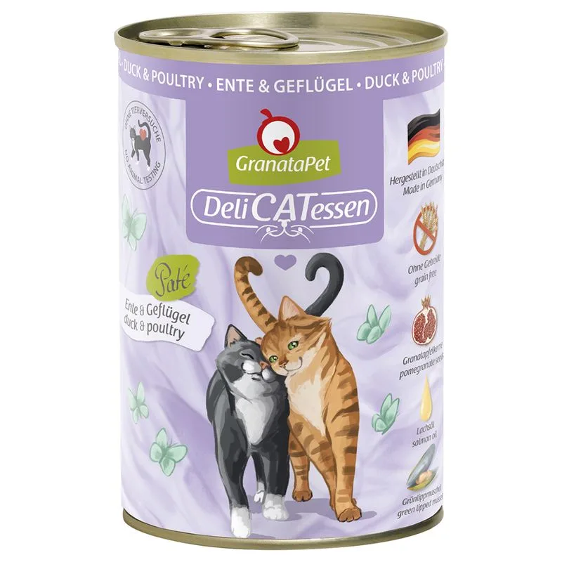 GranataPet DeliCatessen 24 x 400 g Umido per gatto (Anatra & Pollame)
