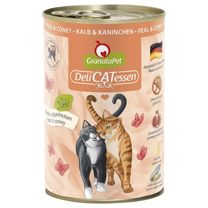 GranataPet DeliCatessen 24 x 400 g Umido per gatto (Vitello & Coniglio)