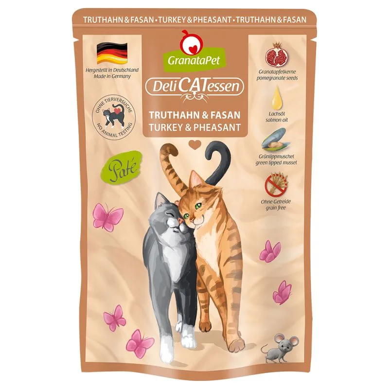 GranataPet DeliCatessen Buste 12 x 85 g Umido per gatto (Tacchino & Fagiano)