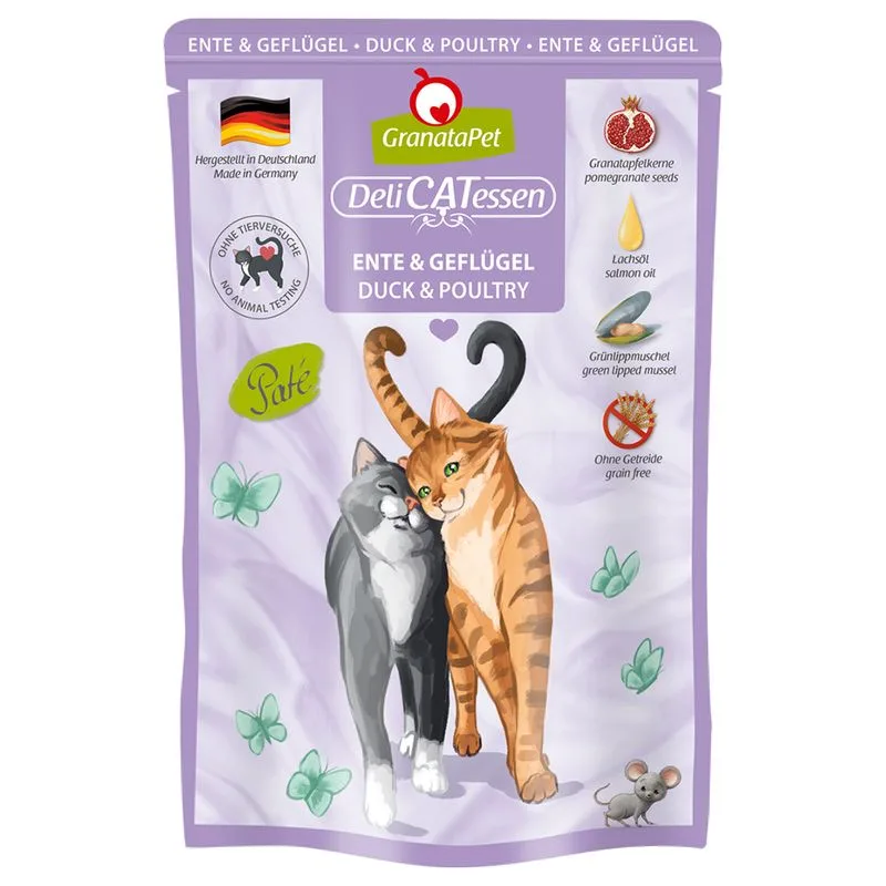 GranataPet DeliCatessen Buste 24 x 85 g Umido per gatto (Anatra & Pollame)
