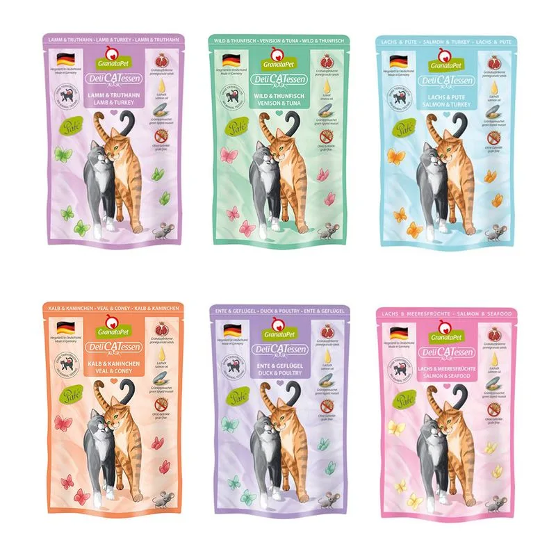 GranataPet DeliCatessen Buste 24 x 85 g Umido per gatto (Mix 1)