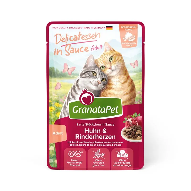 GranataPet Delicatessen in salsa 24 x 100 g (Pollo & Cuori di manzo)