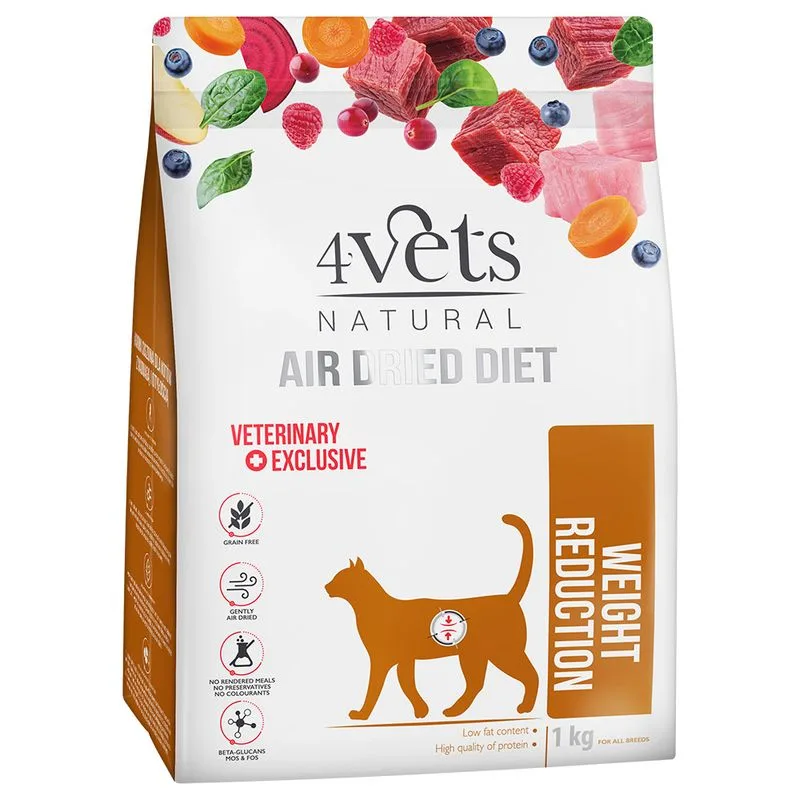 4Vets Natural Feline Weight Reduction Crocchette per gatto (Set %: 2 x 1 kg)