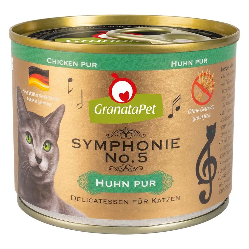 GranataPet Symphonie 6 x 200 g Umido per gatto (Pollo puro)