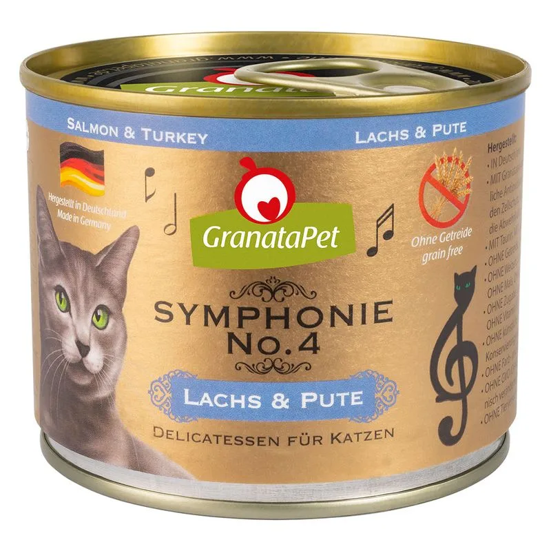 GranataPet Symphonie 6 x 200 g Umido per gatto (Salmone & Tacchino)