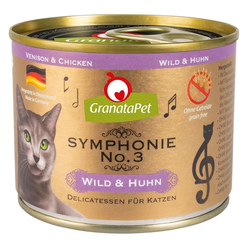 GranataPet Symphonie 6 x 200 g Umido per gatto (Selvaggina & Pollo)