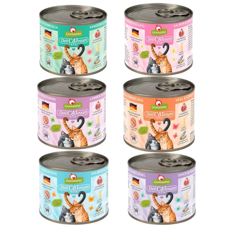 Set prova! GranataPet DeliCatessen 6 x 200 g (Mix 6 varianti carne e pesce)