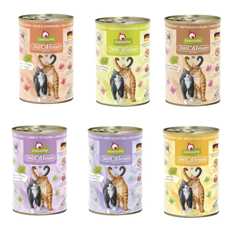 Set prova! GranataPet DeliCatessen 6 x 400 g Umido per gatto (Mix 3: 6 varianti senza pesce)
