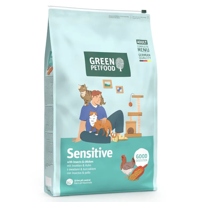 Green Petfood Adult Sensitive Good Digestion con Insetti & Pollo (Set %: 2 x 7,5 kg)