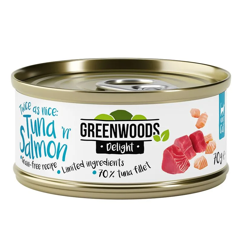 Greenwoods Delight Filetto di Tonno con Salmone (Set %: 48 x 70 g)
