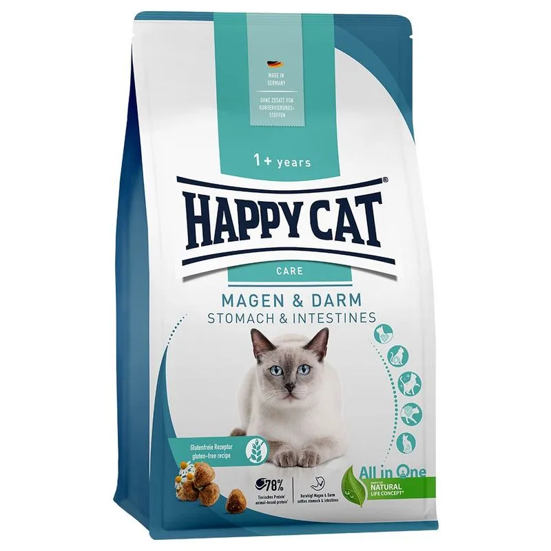 Happy Cat Care Stomaco & Intestino Crocchette per gatto (Set %: 2 x 1,3 kg)
