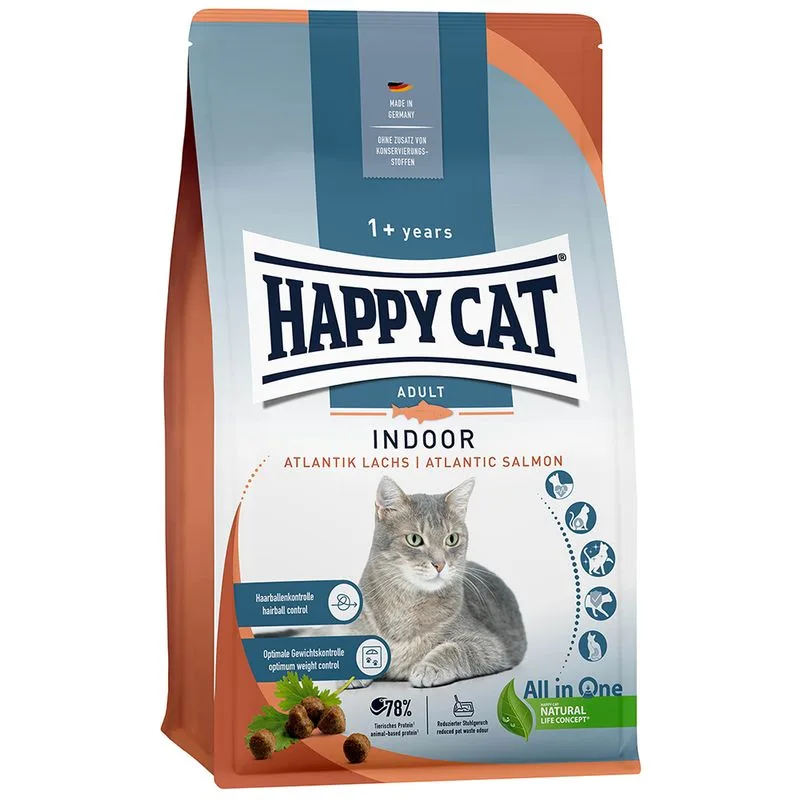 Happy Cat Indoor Salmone dell'Atlantico (Set %: 2 x 4 kg)