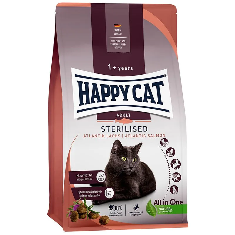 Happy Cat Sterilised Adult Salmone dell'Atlantico (1,3 kg)