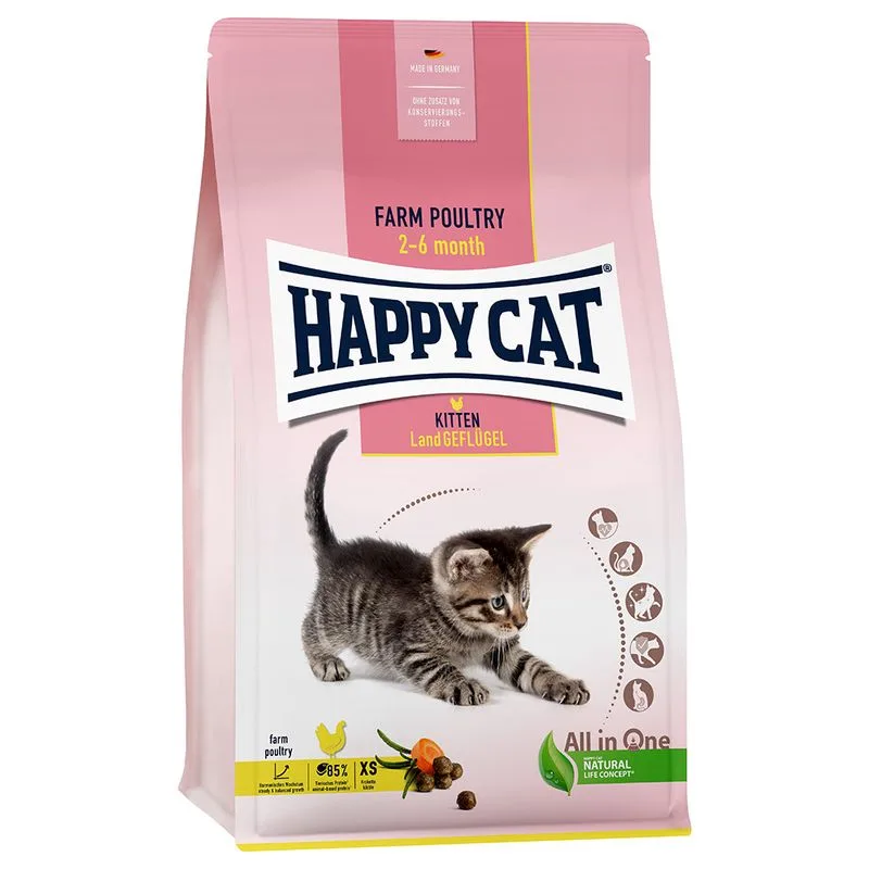 Happy Cat Young Kitten Pollame di campagna (Set %: 2 x 4 kg)
