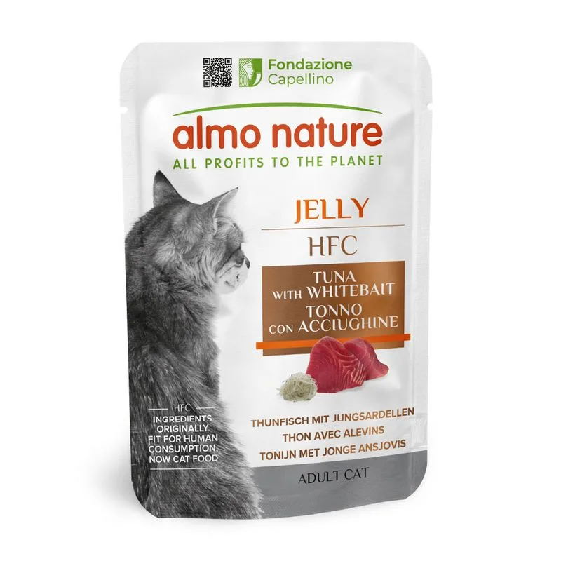 Almo Nature HFC Jelly in buste 12 x 55 g umido per gatto (Tonno con Acciughine)