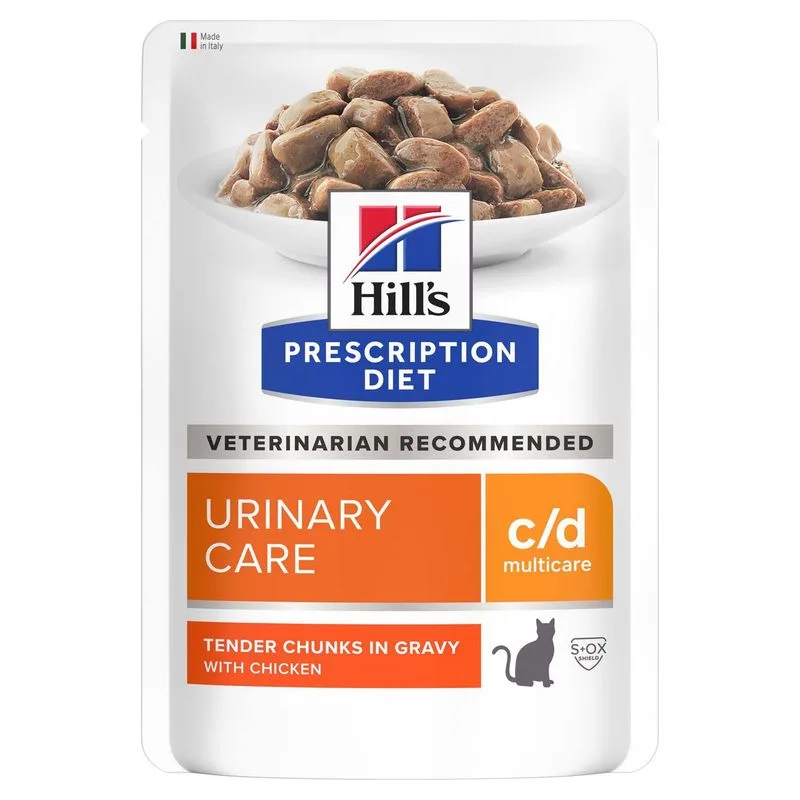 Hill's Prescription Diet umido per gatti in busta 48 x 85 g (c/d Multicare Urinary Care Prescription Diet Feline Pollo)