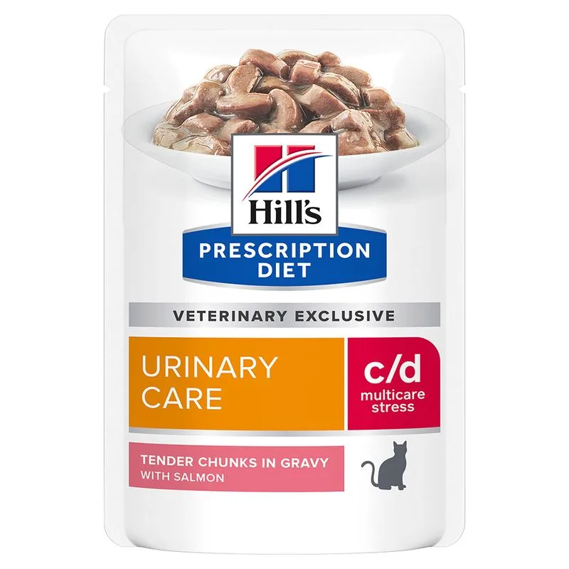 Hill's Prescription Diet umido per gatti in busta 48 x 85 g (c/d Urinary Stress Salmone)