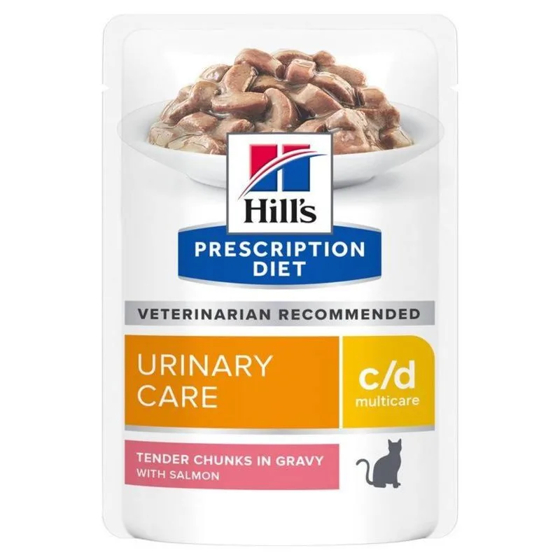 Hill's Prescription Diet umido per gatti in busta 48 x 85 g (c/d Urinary Tract Health Salmone)