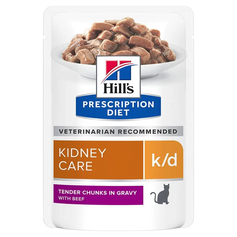 Hill's Prescription Diet umido per gatti in busta 48 x 85 g (k/d Kidney Care - Manzo)
