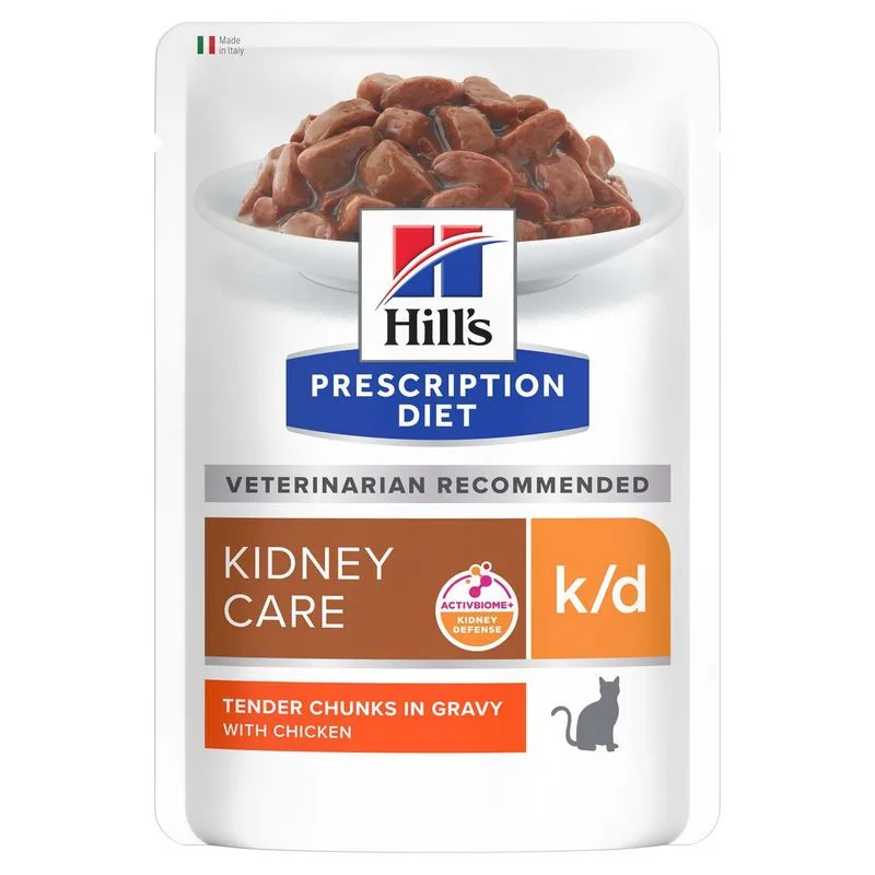 Hill's Prescription Diet umido per gatti in busta 48 x 85 g (k/d Kidney Care Pollo)