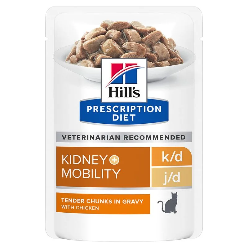 Hill's Prescription Diet umido per gatti in busta 48 x 85 g (k/d+Mobility Pollo)