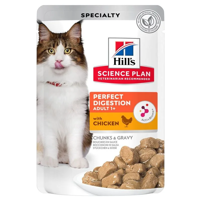 Hill's Science Plan Adult Perfect Digestion con Pollo Alimento umido gatti (Set %: 48 x 85 g)