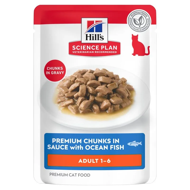 Hill's Science Plan Adult umido gatto (Set %: 48 x 85 g Pesce oceanico)