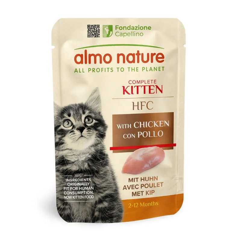 Almo Nature HFC Kitten con Pollo 24 x 55 g Alimento umido per gatti