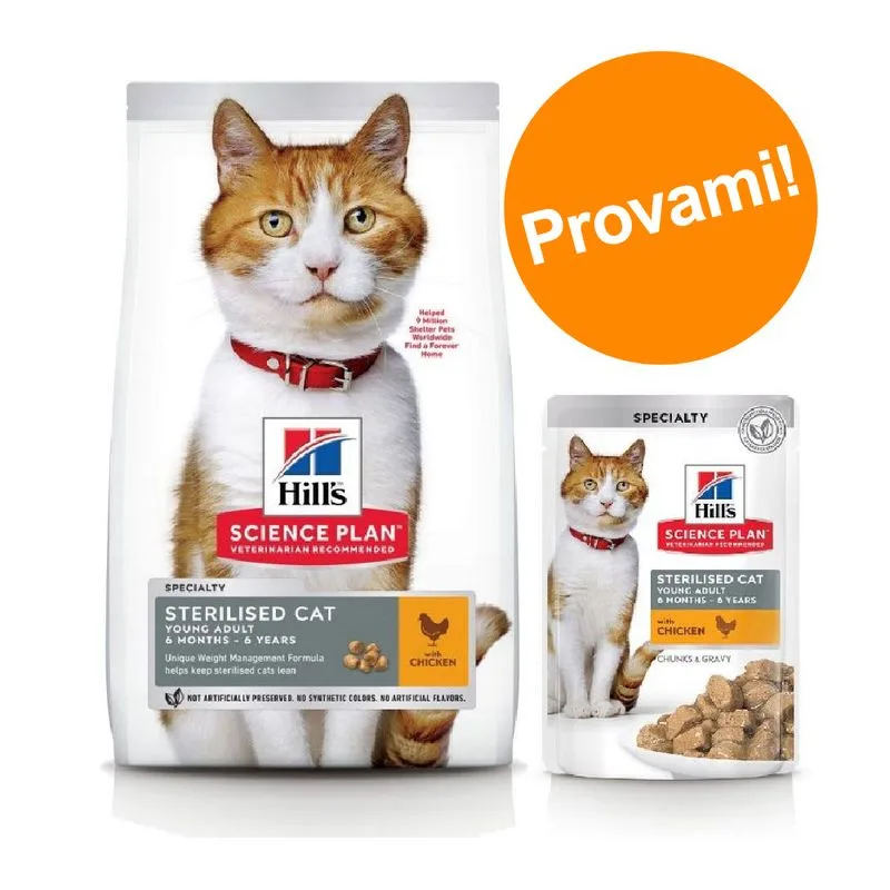 Set prova misto! Hill's Science Plan 1,5 kg crocchette + 12 x 85 g umido (1,5 kg Kitten Pollo + 12 x 85 g Pollame)