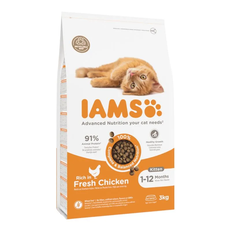 IAMS Advanced Nutrition Kitten Pollo fresco Crocchette per gatto (3 kg)