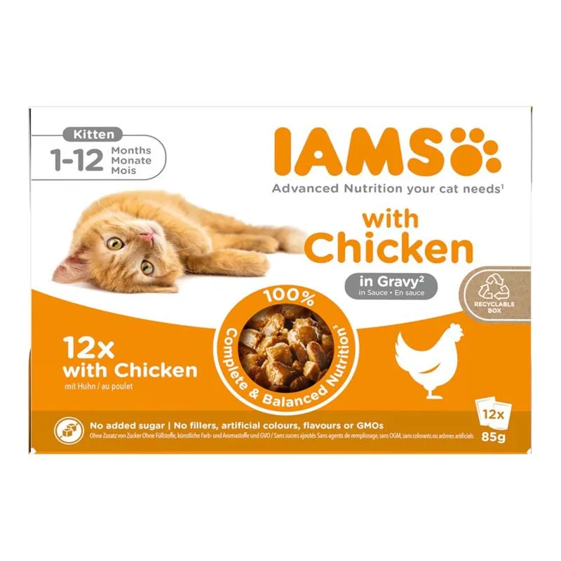 IAMS Advanced Nutrition Kitten Pollo in Salsa (Set %: 48 x 85 g)
