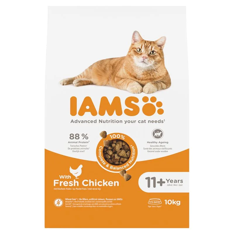 IAMS Advanced Nutrition Senior 11+ con Pollo Crocchette per gatto (Set %: 2 x 10 kg)