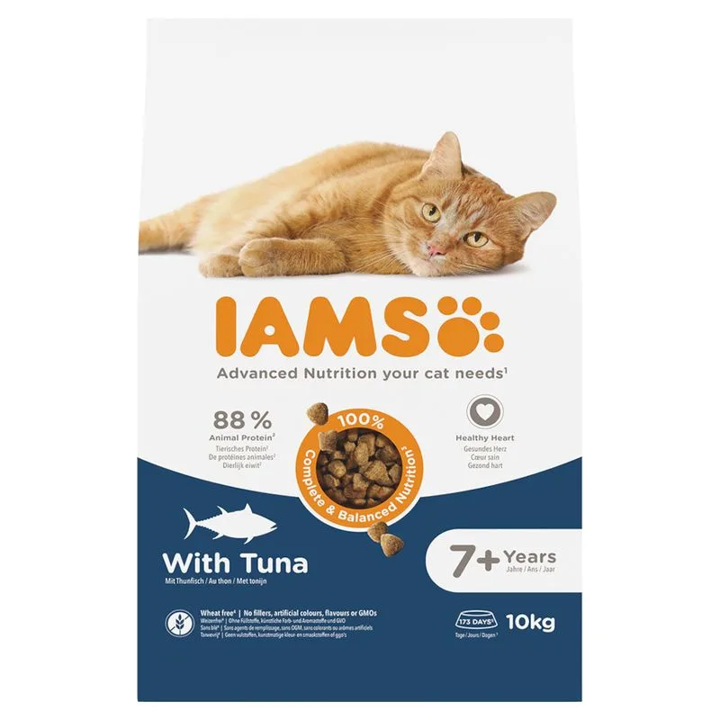 IAMS Advanced Nutrition Senior 7+ con Tonno Crocchette per gatto (Set % 2 x 10 kg)