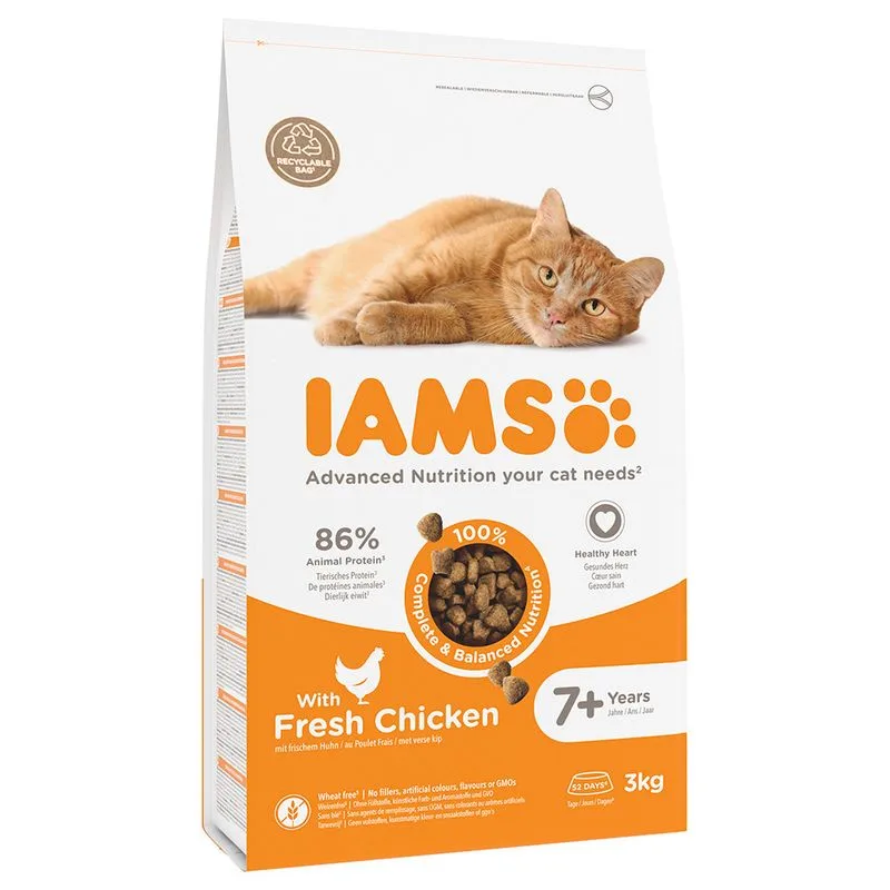 IAMS Advanced Nutrition Senior Cat 7+ con Pollo (Set %: 2 x 3 kg)