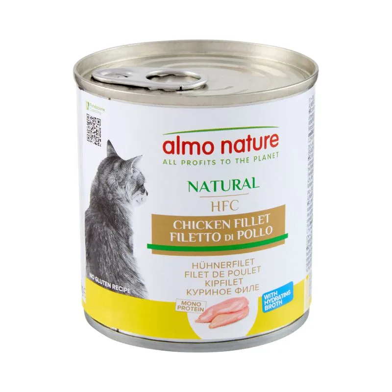 Almo Nature HFC Natural 6 x 280 g Alimento umido per gatti (Filetto di Pollo)