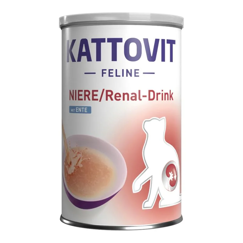 Kattovit Drink Reni/Renal Alimento complementare per gatti (12 x 135 ml con Anatra)