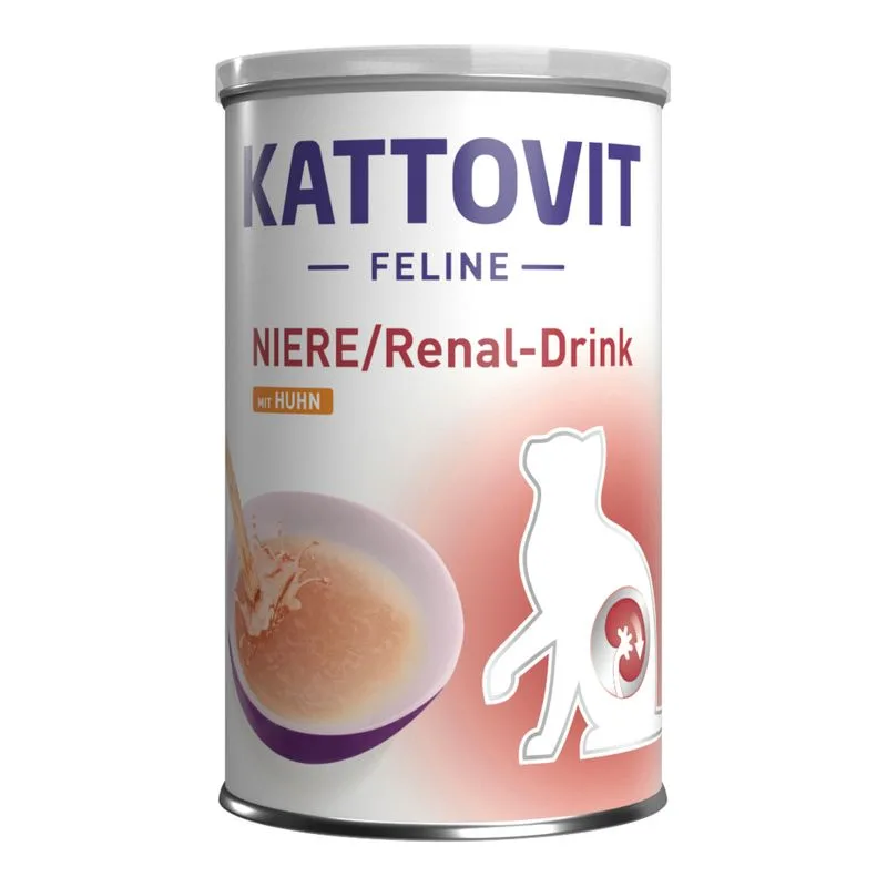 Kattovit Drink Reni/Renal Alimento complementare per gatti (24 x 135 ml con Pollo)